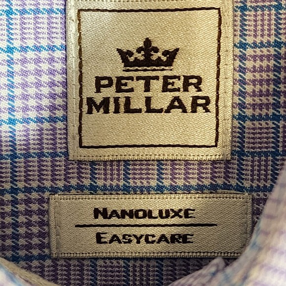 Peter Millar Shirt Mens XL Multicolor Plaid Nanolux Easy Care Full Sleeve - Picture 2 of 16